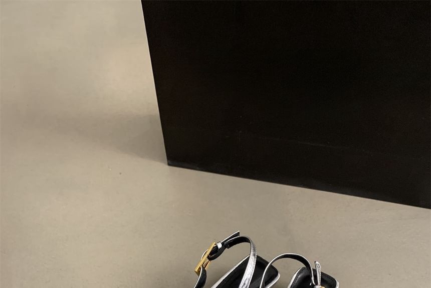 Kitten Slingback Pumps Toe Pointed Heel