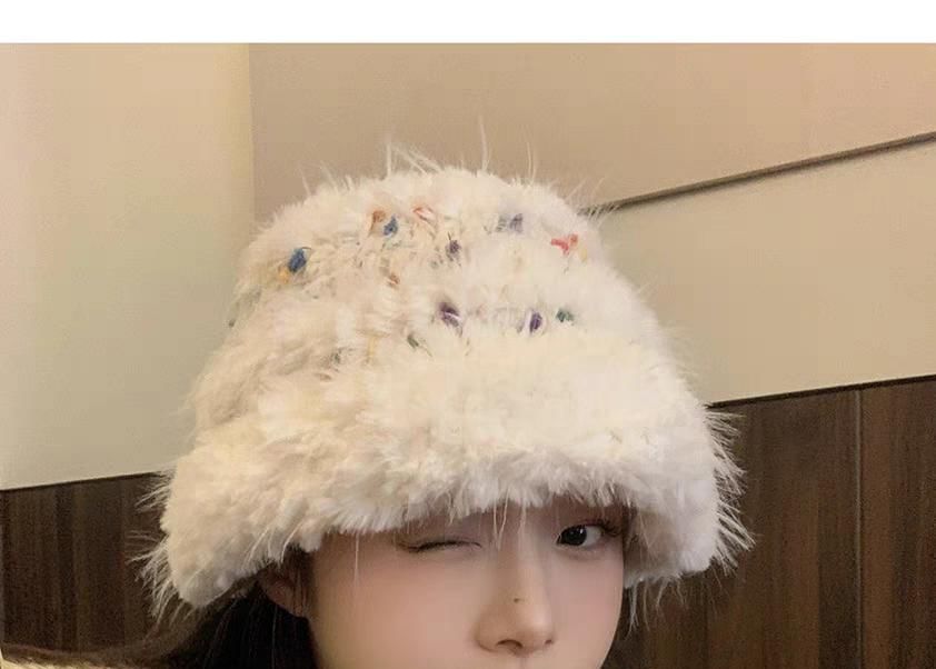 Hat Bucket Knit Fluffy
