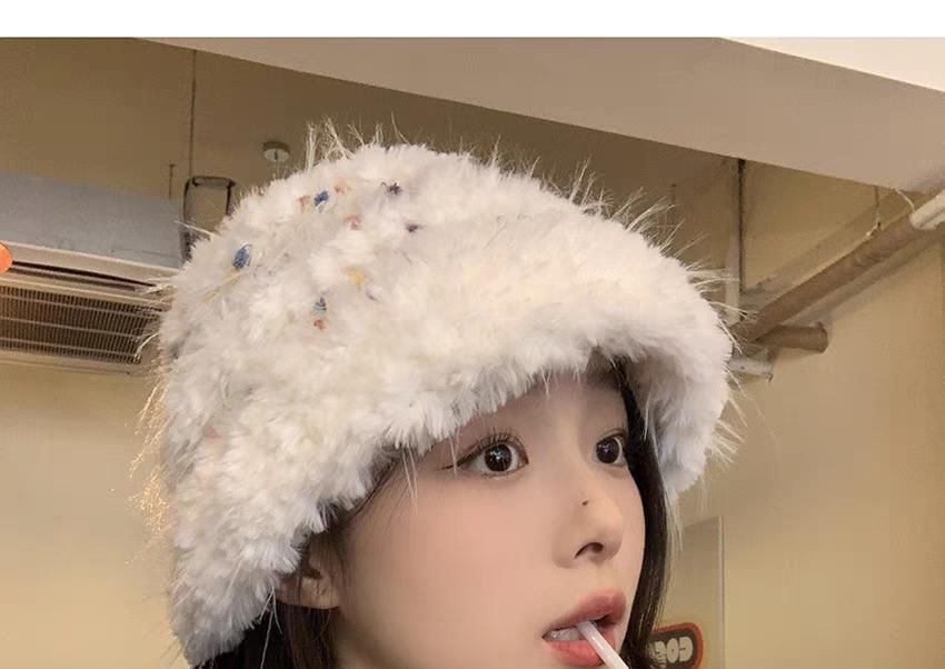 Hat Bucket Knit Fluffy