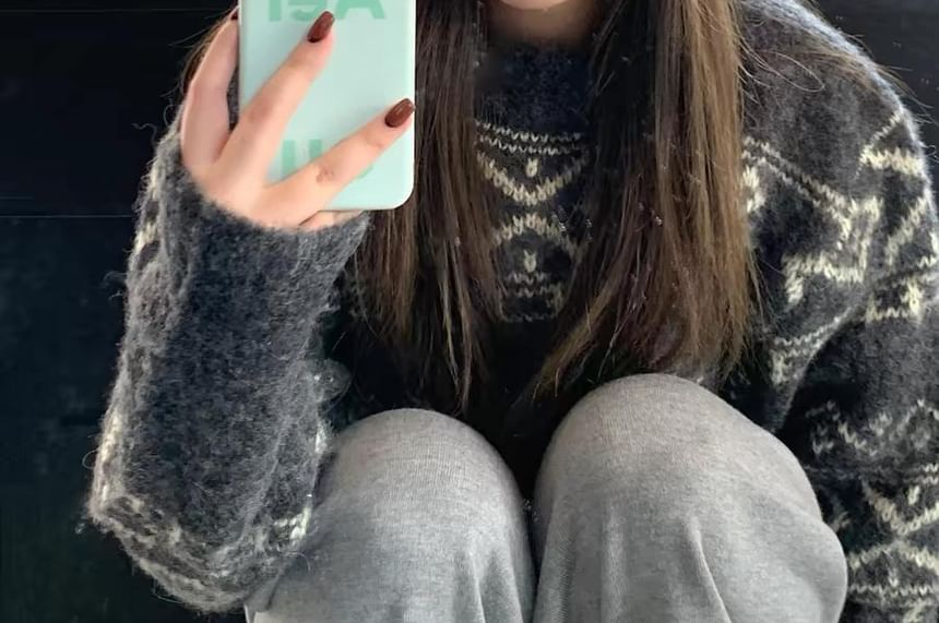 Knit Dog Beanie Embroidered