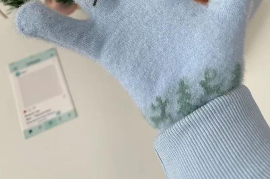 Gloves Print Snowman