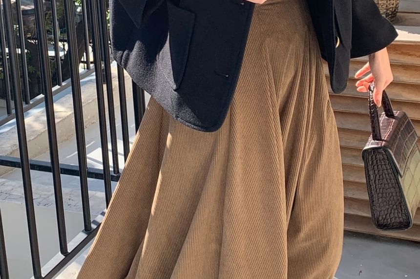 Button-Up Plain Woolen Jacket