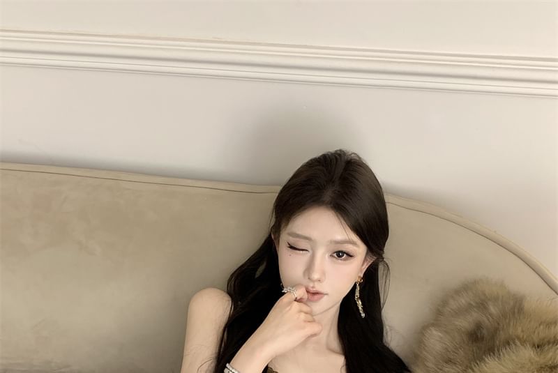 Plain Corp Frill Cami Trim Top