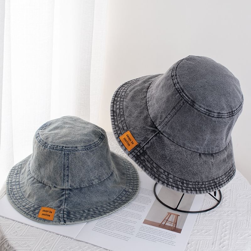 Denim Bucket Applique Hat