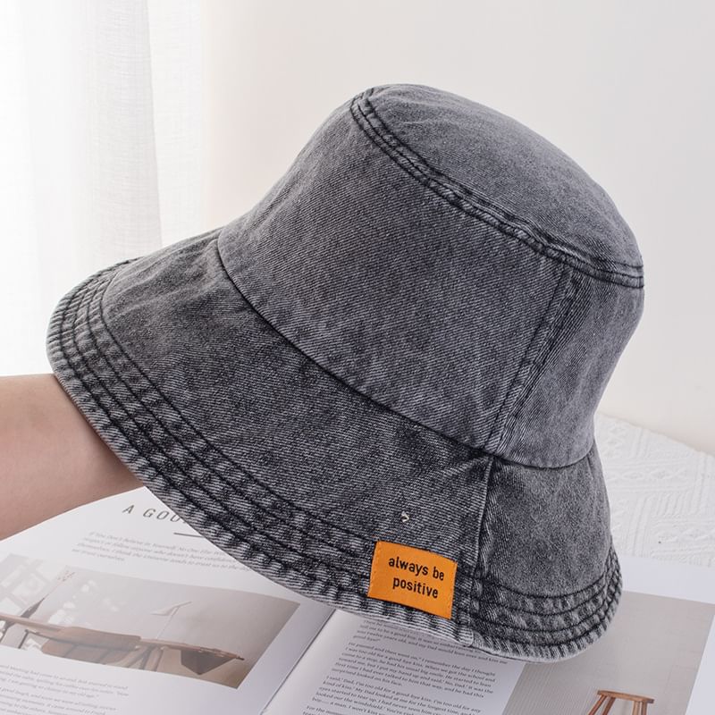 Denim Bucket Applique Hat