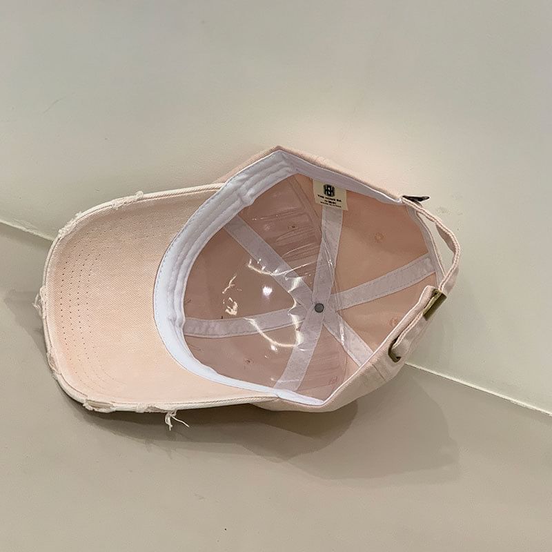 Distressed Letter Embroidered Cap