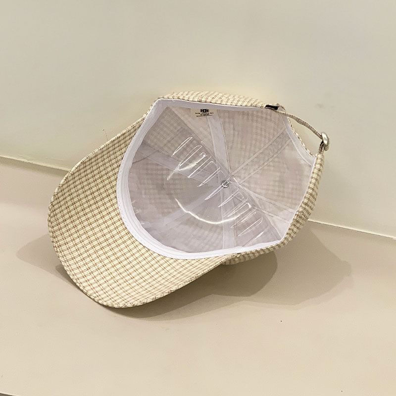 Cap Letter Gingham Embroidered