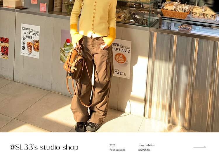 Two Tone Round Neck Cardigan