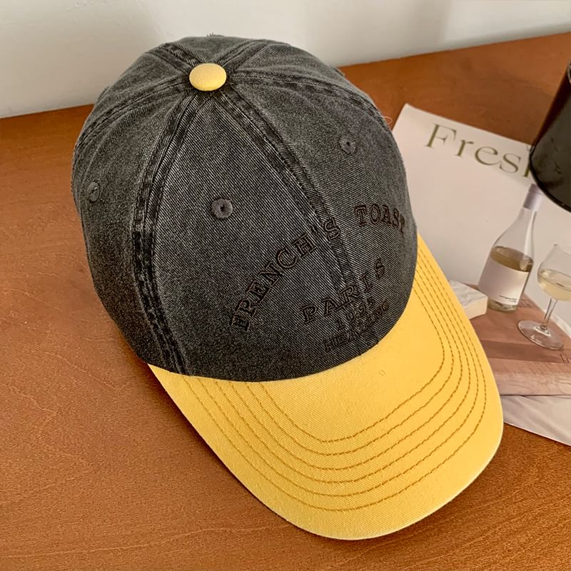 Embroidered Tone Baseball Cap Two Lettering
