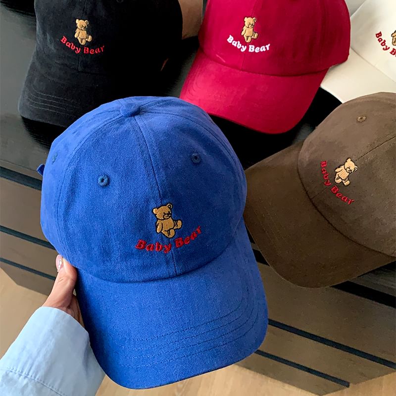 Bear Embroidered Baseball Cap
