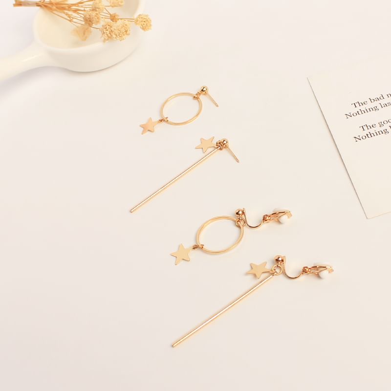 Earring Dangle Asymmetrical Star