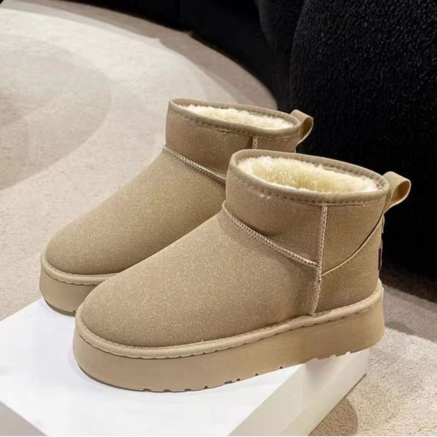 Platform Fleece-Lined Short Snow Boots