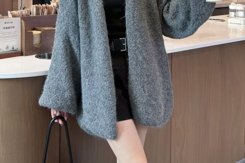 Plain V-Neck Cardigan