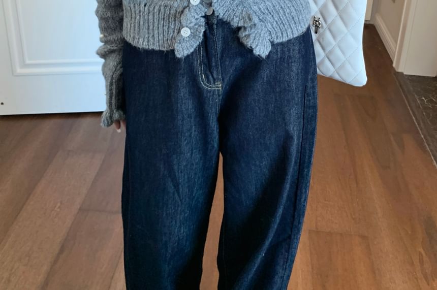 Plain Cardigan and V-Neck Crop Tank Top Set