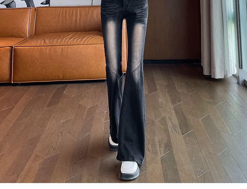 Flared Washed High Jeans (Various Designs) Rise