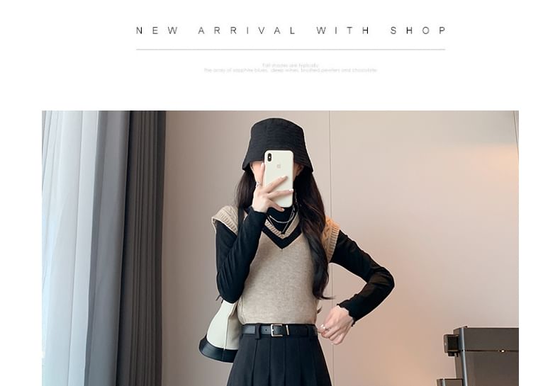 A-Line Plain Waist Skirt Accordion Pleated Midi High