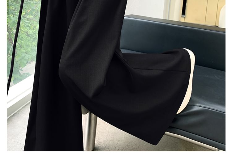 (Various Pants Plain Designs) Rise Leg High Wide