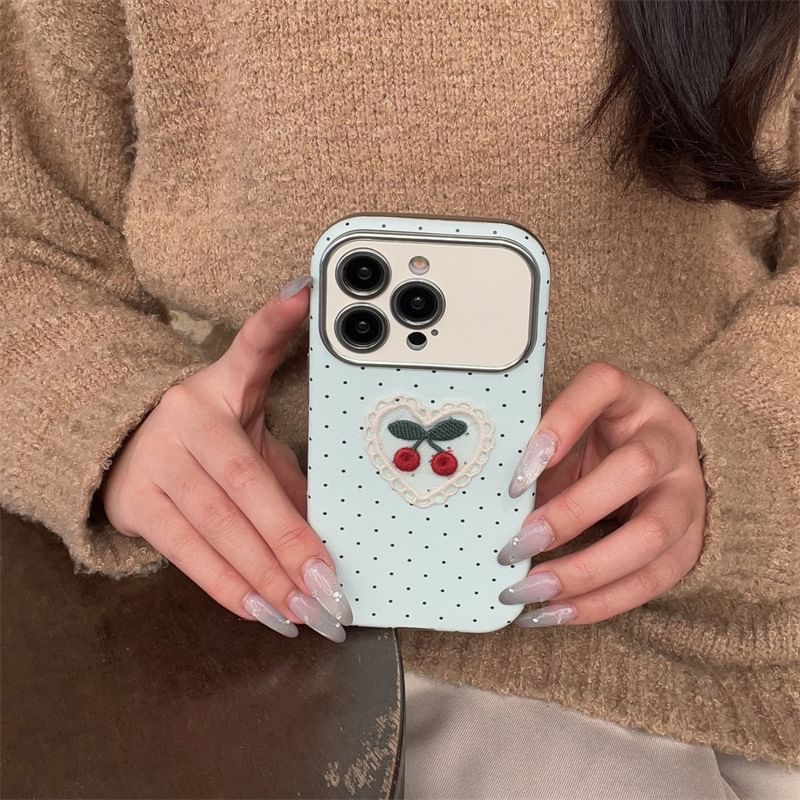 Cherry Embroidered Case Phone