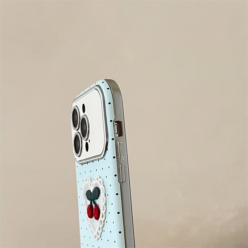 Cherry Embroidered Case Phone