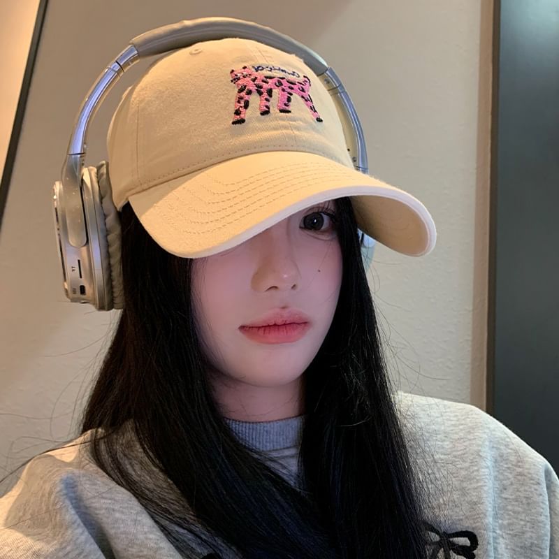 Cap Embroidered Cat Baseball