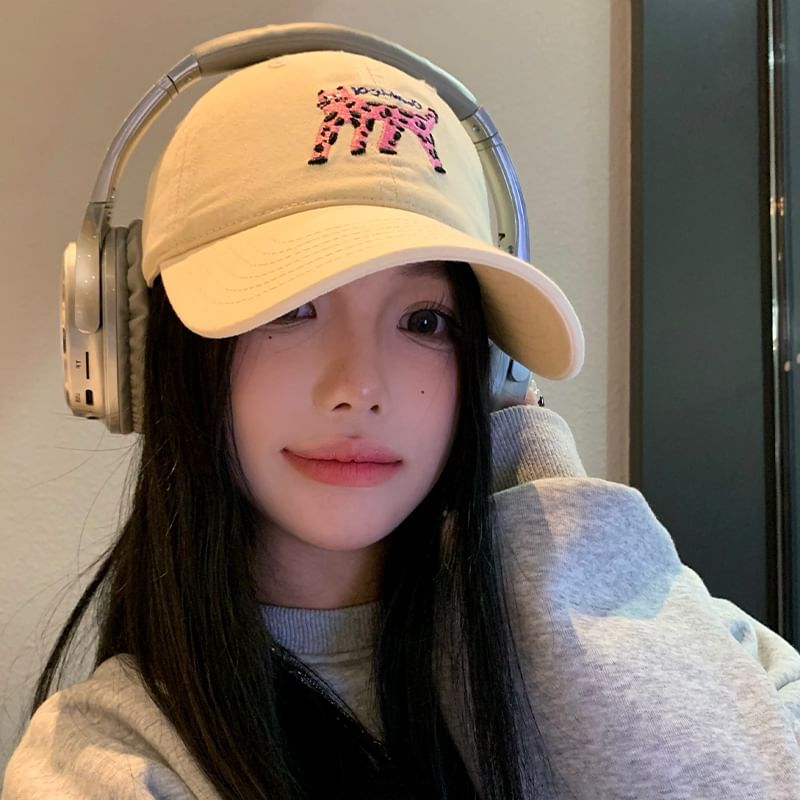 Cap Embroidered Cat Baseball