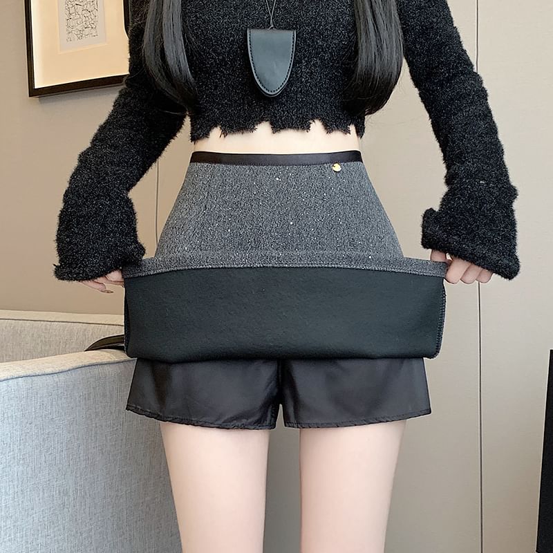 Skirt High A-Line Mini Sequin Rise