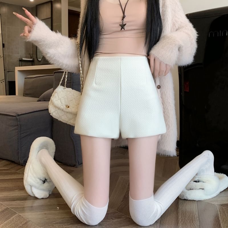 Waist High Wide Shorts Leg Plain