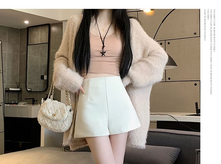 Waist High Wide Shorts Leg Plain