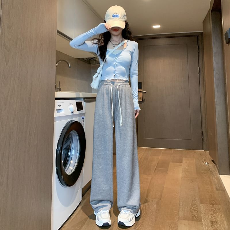 Designs) Leg Wide Pants High Plain Rise (Various