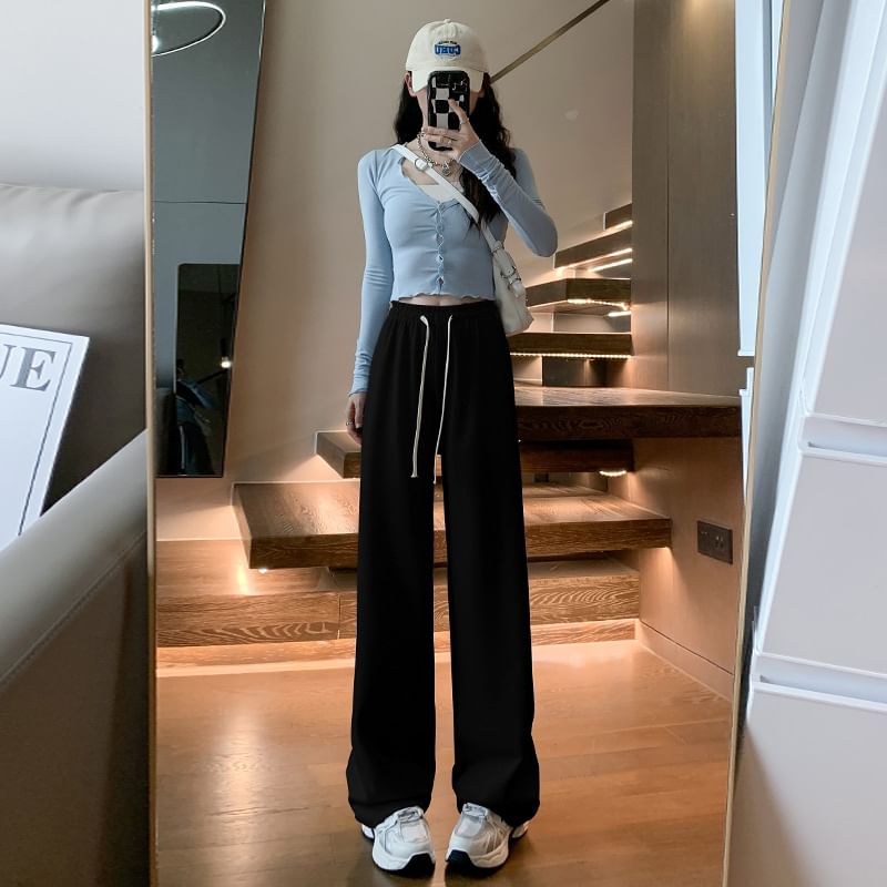 Designs) Leg Wide Pants High Plain Rise (Various