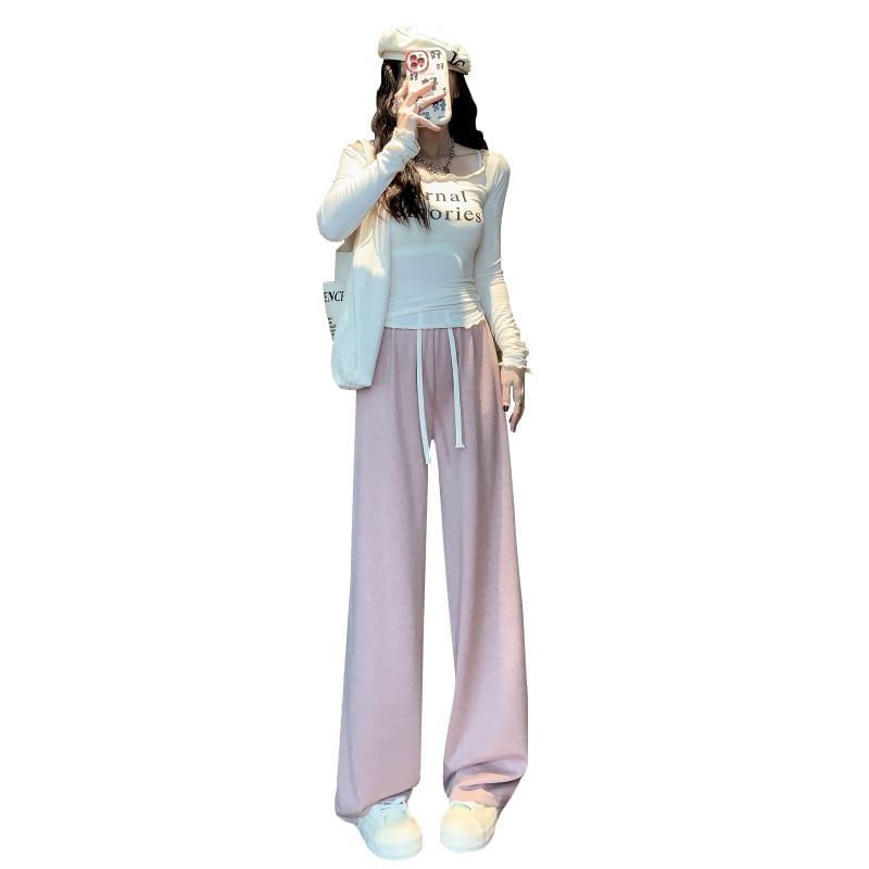 Designs) Leg Wide Pants High Plain Rise (Various