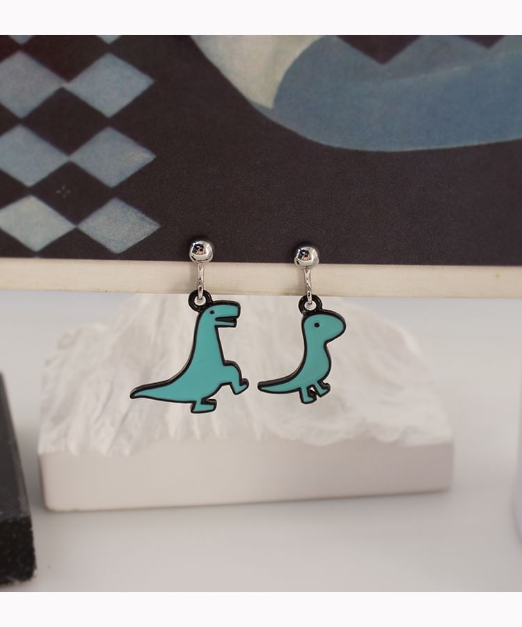Clip Earring Cartoon Asymmetrical On Dinosaur Drop