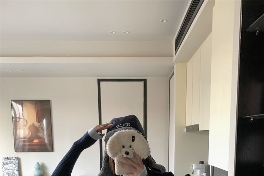 Sweater Tone Cable-Knit Two-Piece Mock Cropped Two Collar