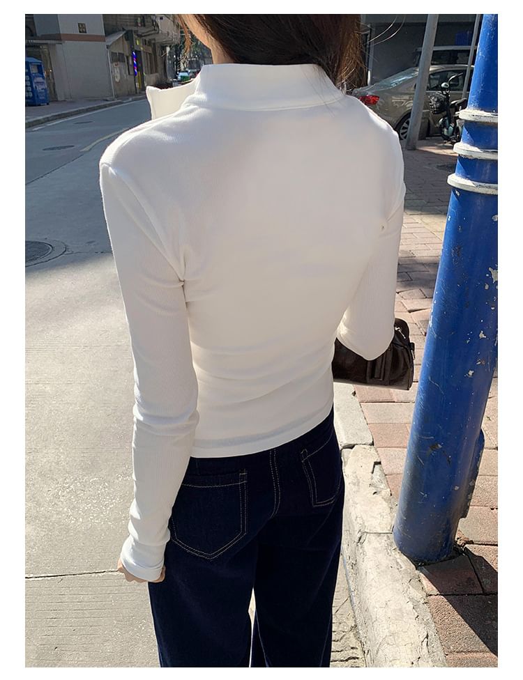 Long Sleeve Stand Collar Slim Fit Cardigan