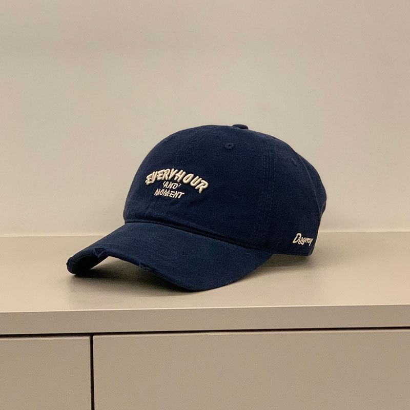 Distressed Embroidered Baseball Cap Lettering