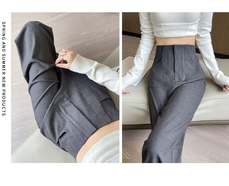 Suit Fit Plain Pants Loose (Various Designs) Rise High