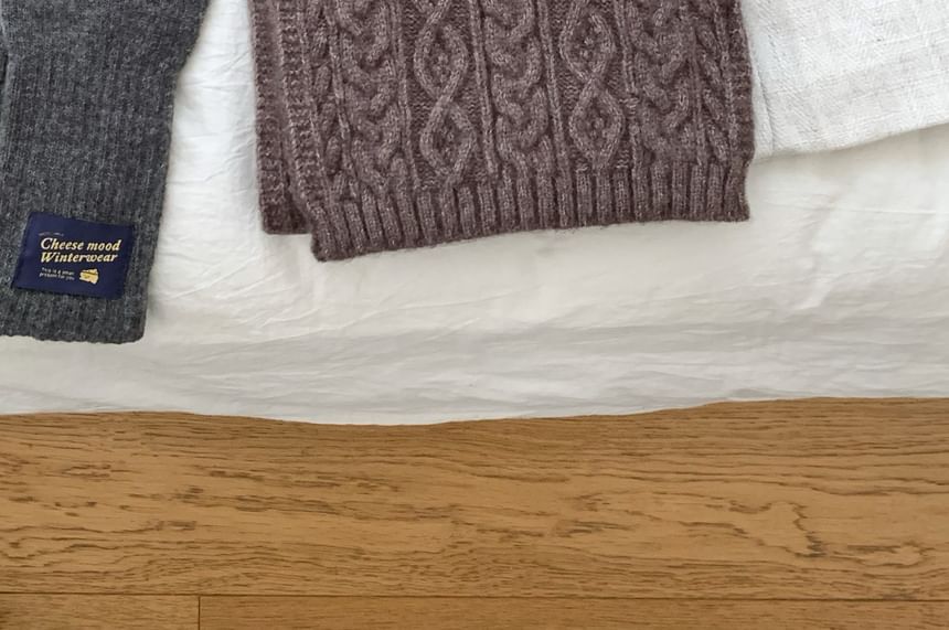 Plain Scarf Cable-Knit