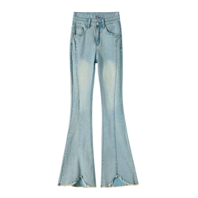 Designs) Bootcut (Various High Waist Jeans Washed Fringed
