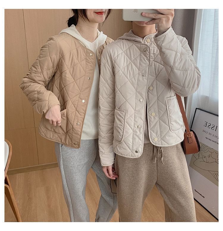 Jacket V-Neck Button-Up Quilted