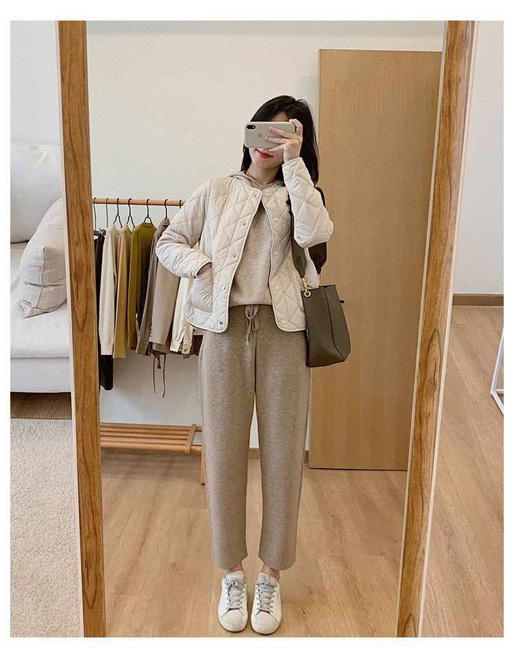 Jacket V-Neck Button-Up Quilted