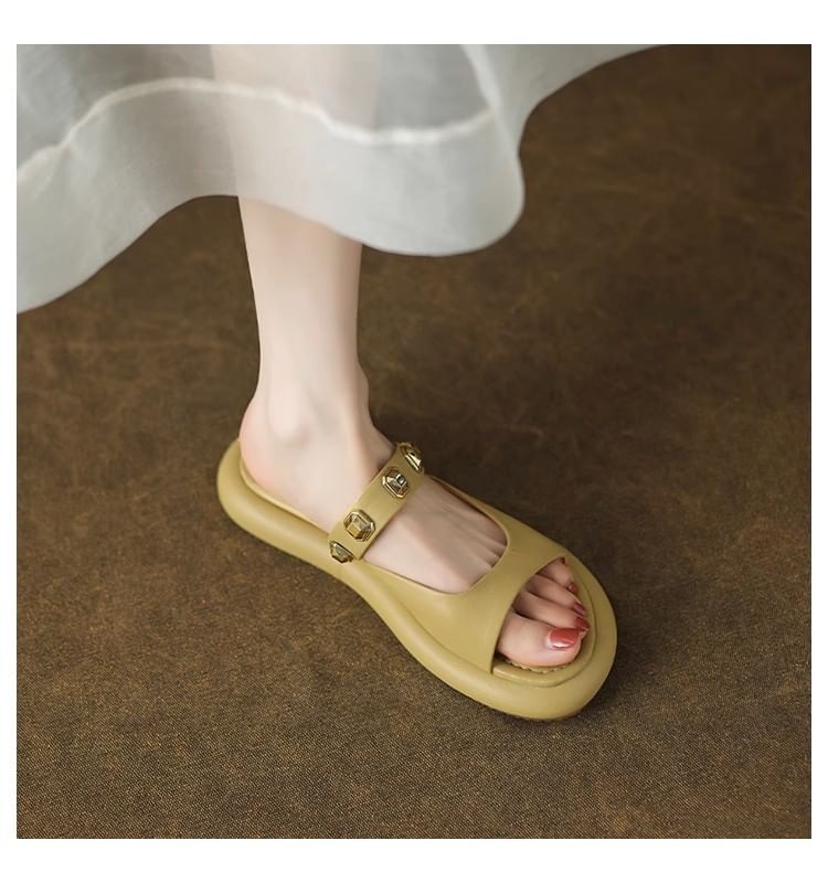 Slide Sandals Studded Platform