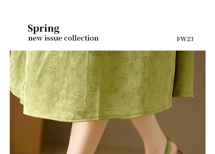 Slingback Jacquard Floral Square-Toe Sandals