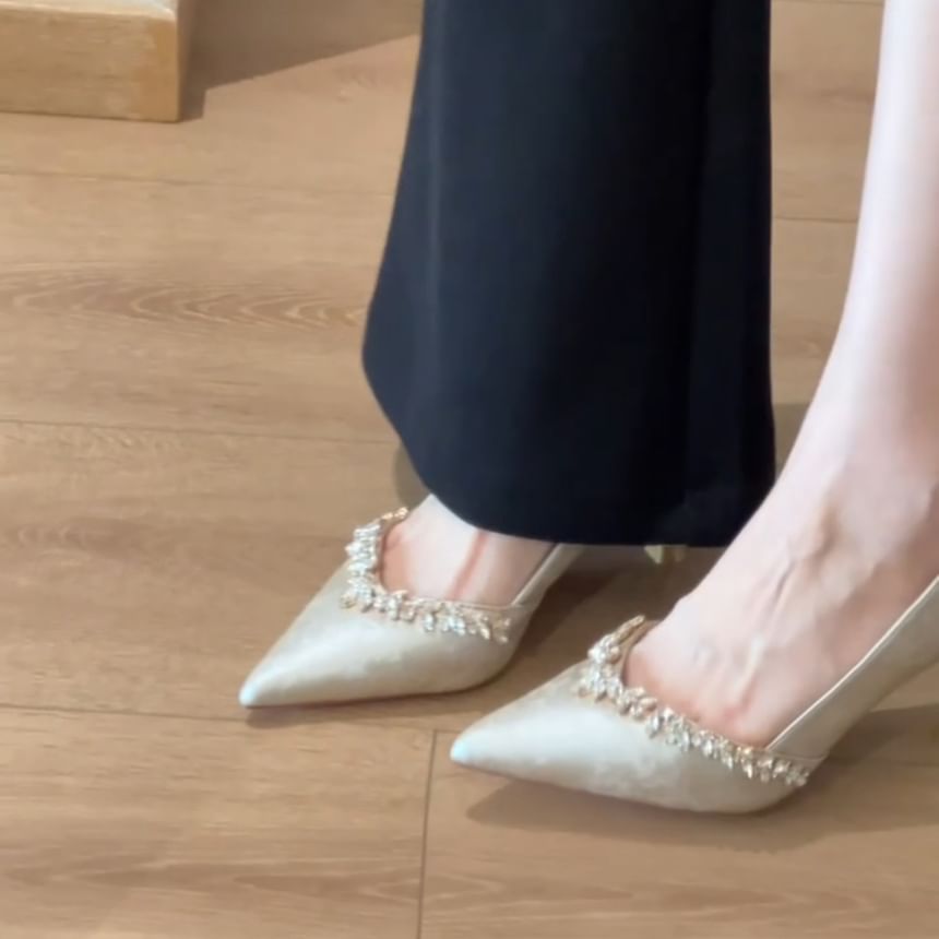 Rhinestone High Heel Pumps