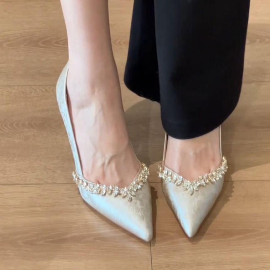 Rhinestone High Heel Pumps