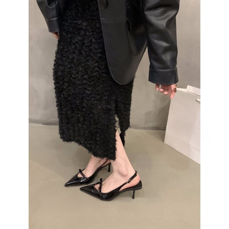 Heel Slingback Bow Sandals Pointy High