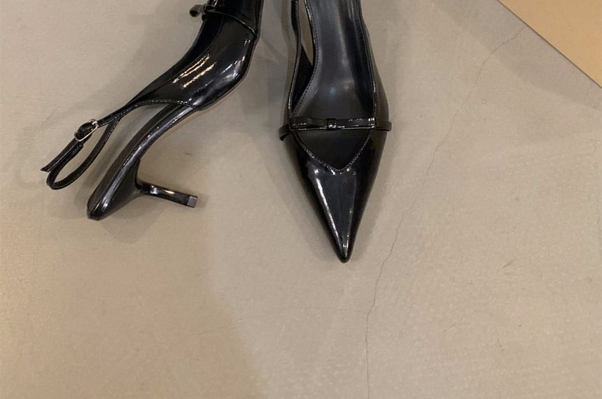 Heel Slingback Bow Sandals Pointy High