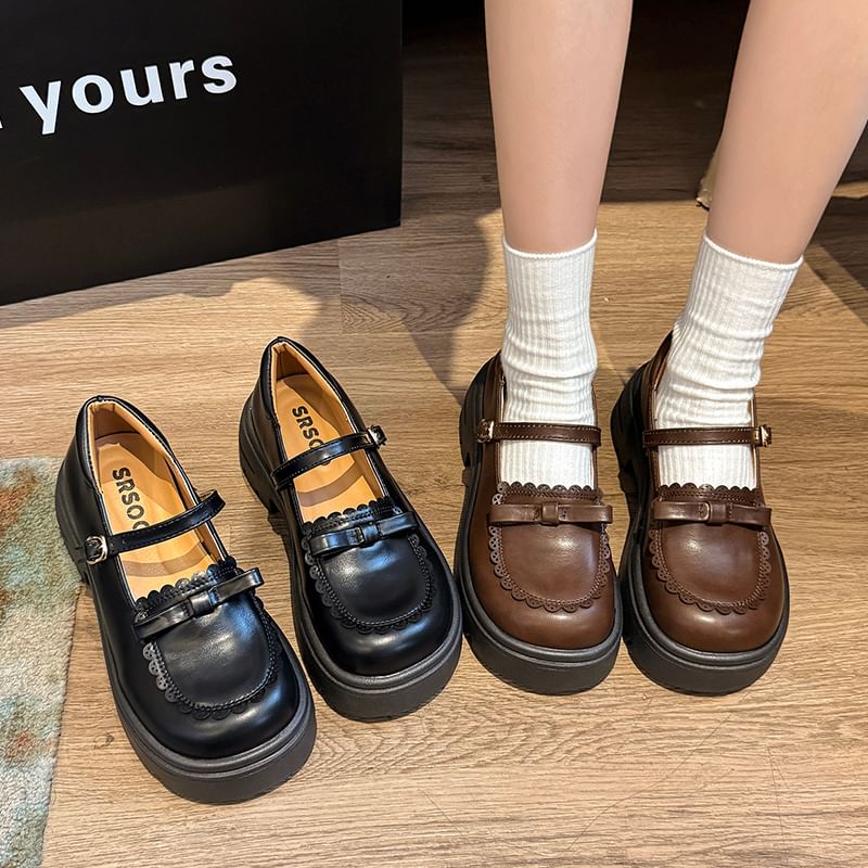 Bow Jane Shoes Mary Platform
