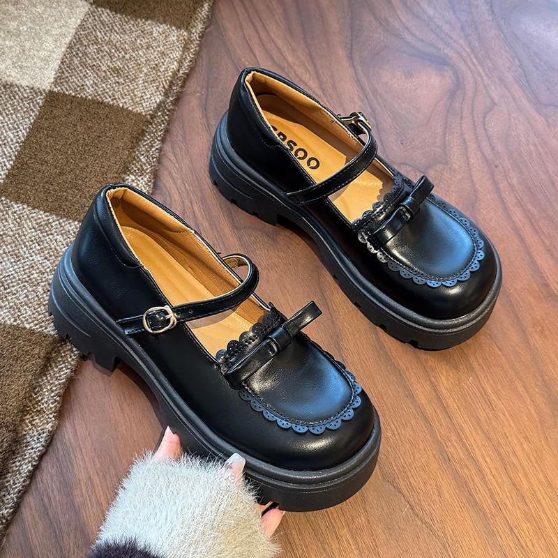 Bow Jane Shoes Mary Platform