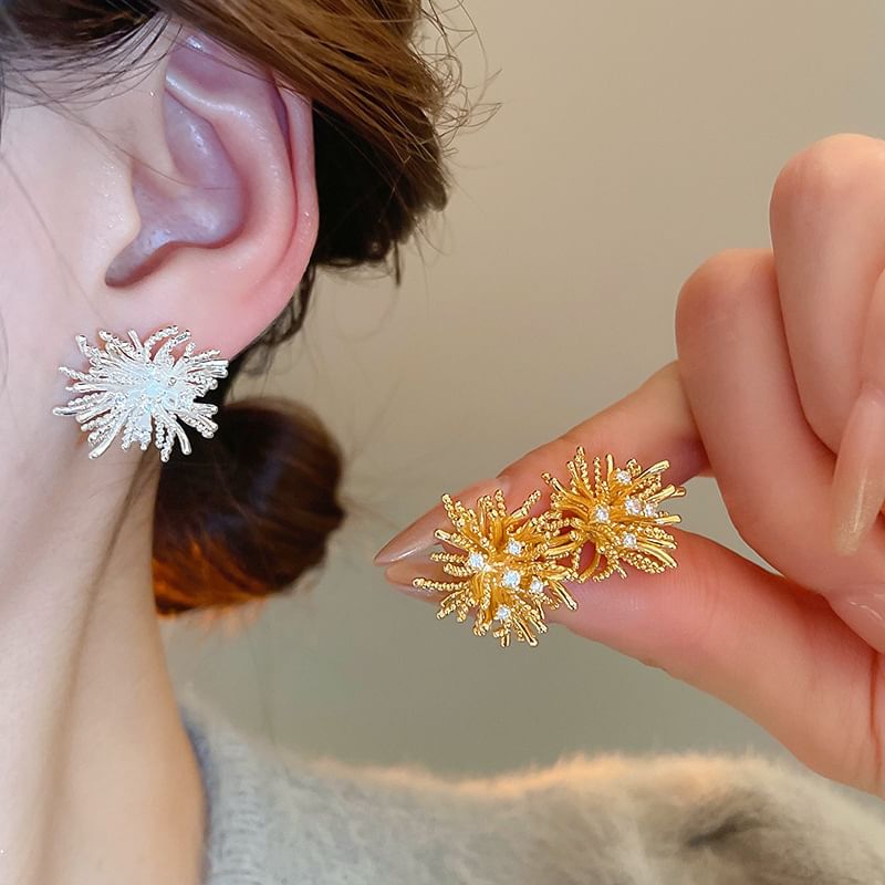 CZ Stud Flower Earring