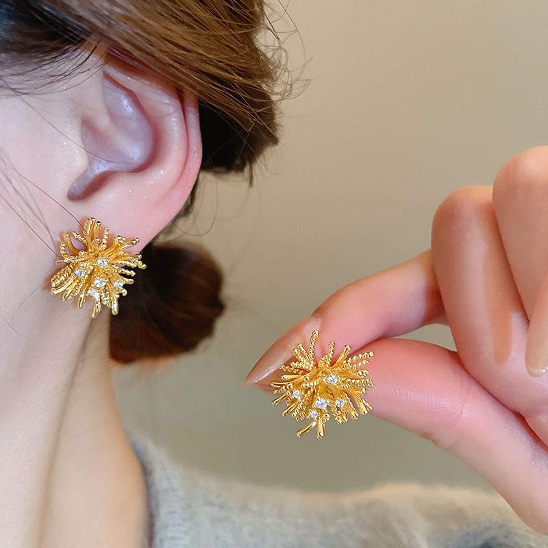 CZ Stud Flower Earring